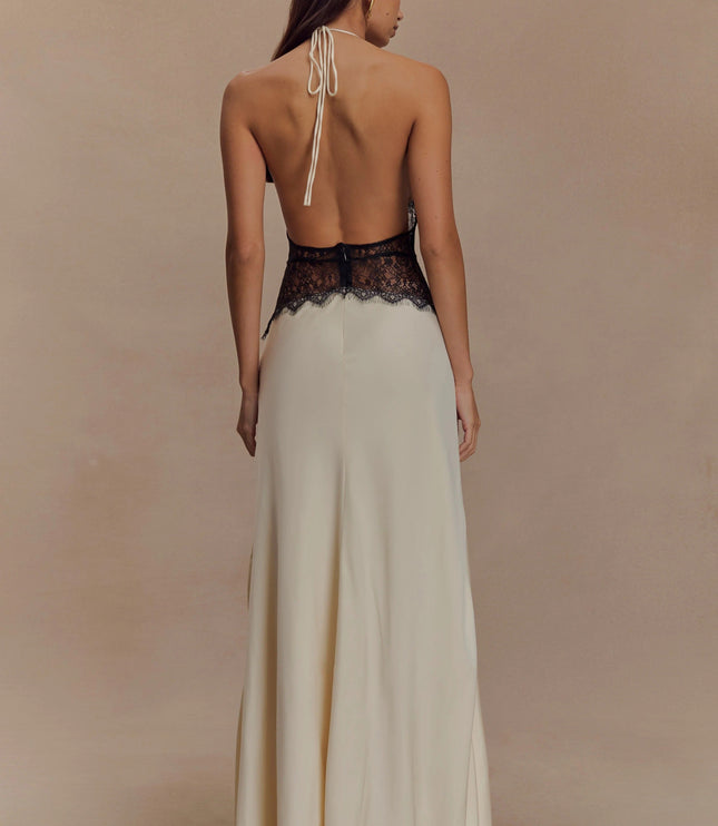 Vestido maxi de verano con lunares y escote en V para invitada de boda mujer