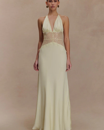 Vestido maxi de verano con lunares y escote en V para invitada de boda mujer