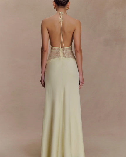 Vestido maxi de verano con lunares y escote en V para invitada de boda mujer
