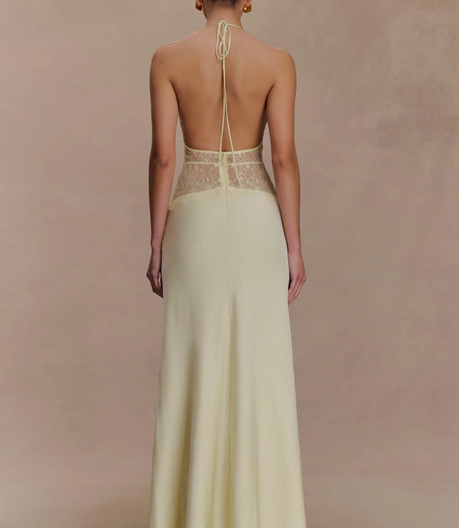 Vestido maxi de verano con lunares y escote en V para invitada de boda mujer