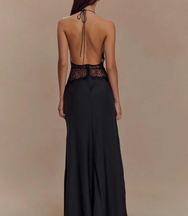 Vestido maxi de verano con lunares y escote en V para invitada de boda mujer