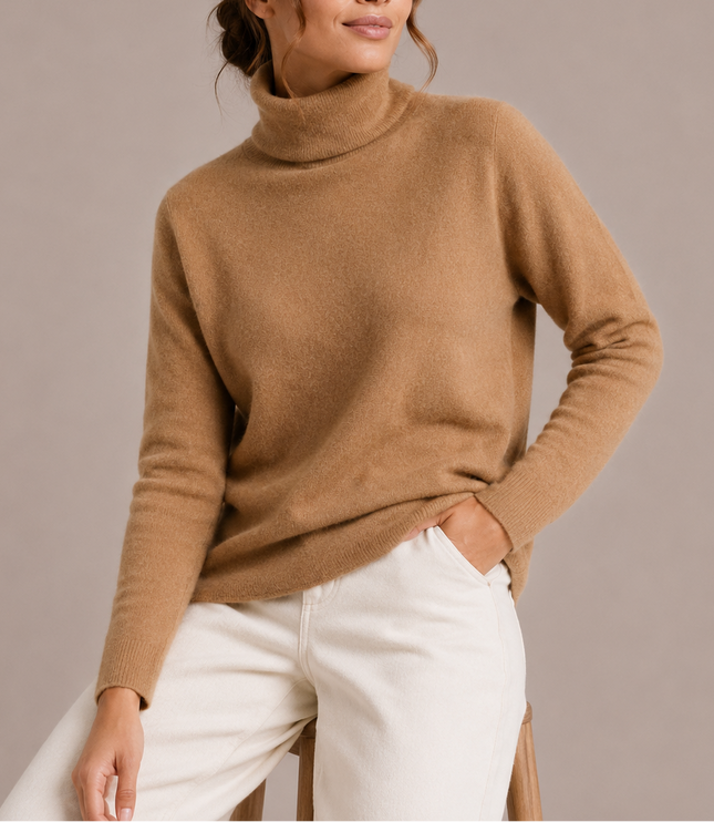 Women's Roll Neck Knitwear Jumper with Raglan Sleeves