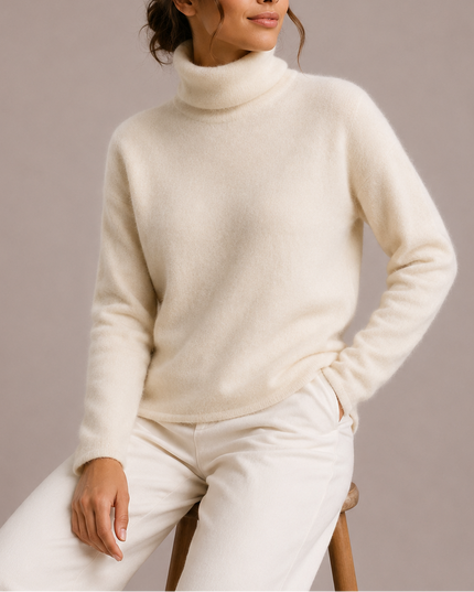 Women's Roll Neck Knitwear Jumper with Raglan Sleeves