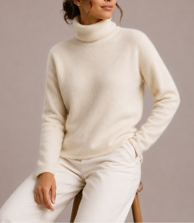 Women's Roll Neck Knitwear Jumper with Raglan Sleeves