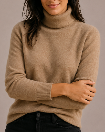 Women's Roll Neck Knitwear Jumper with Raglan Sleeves