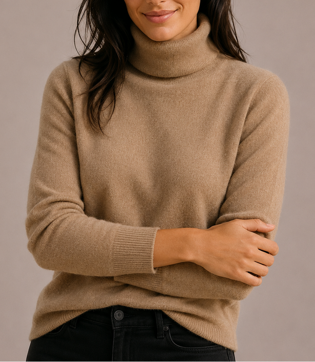 Women's Roll Neck Knitwear Jumper with Raglan Sleeves