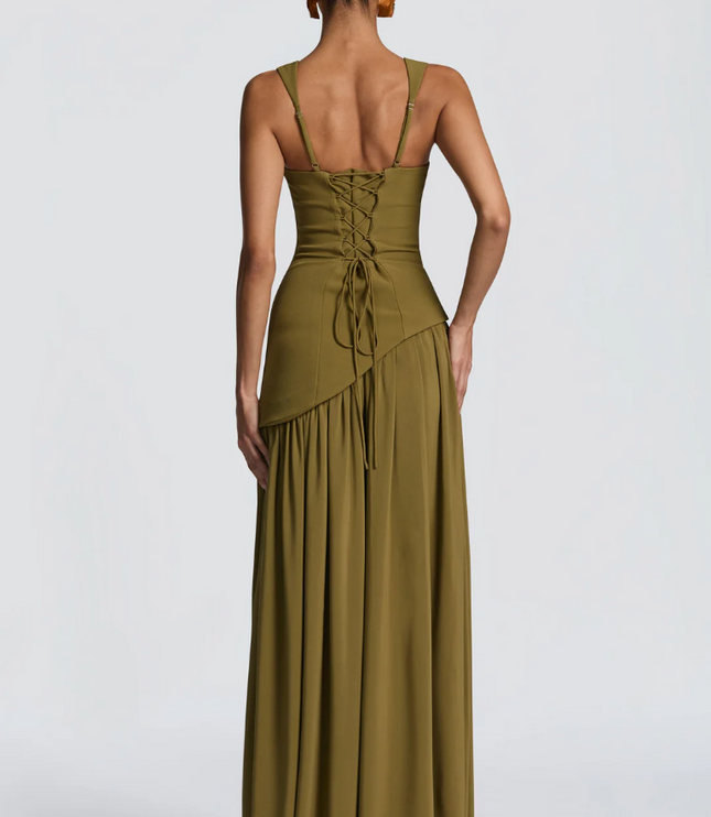 Women's Satin Finish Maxi Dress with Adjustable Straps