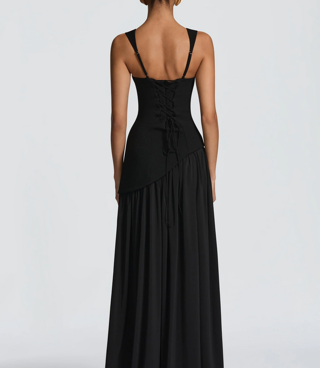 Women's Satin Finish Maxi Dress with Adjustable Straps