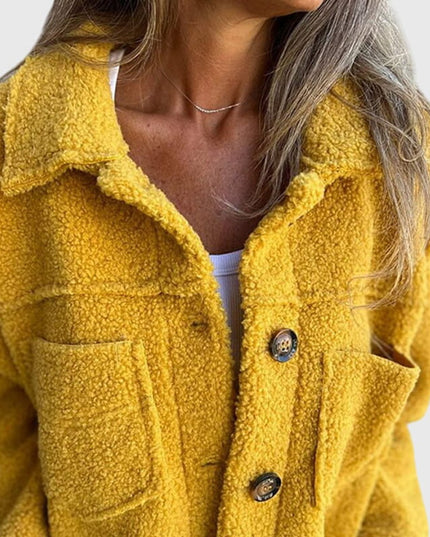 Women's Jacket Cozy Button-Front Sherpa Fleece Coat