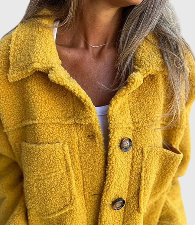 Women's Jacket Cozy Button-Front Sherpa Fleece Coat