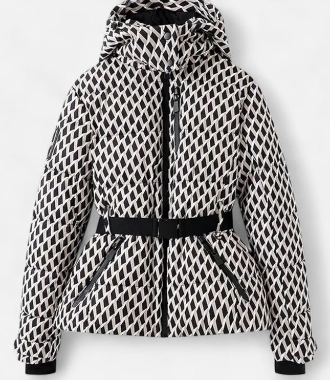 Women's Short Shiny Quilted Ski Jacket