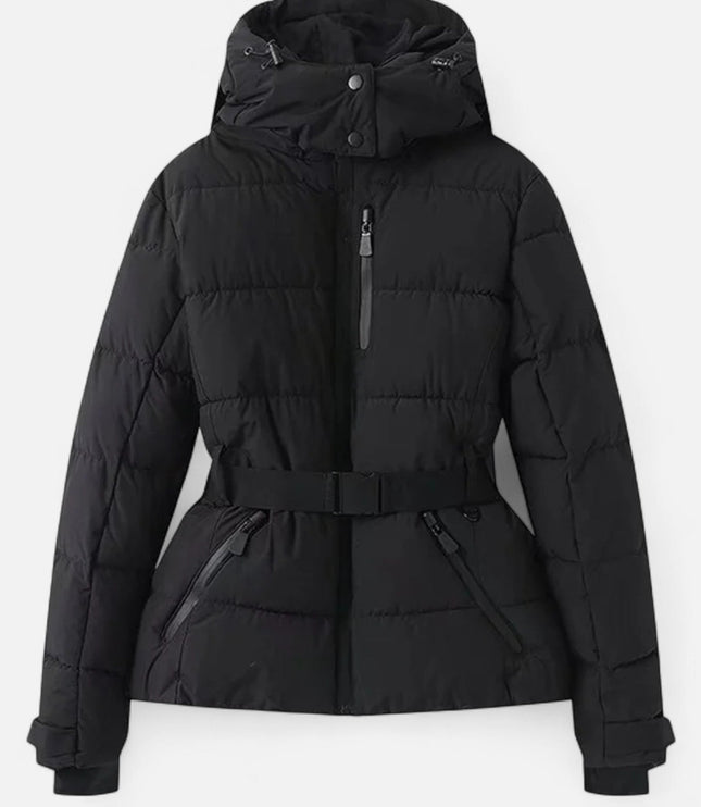 Women's Short Shiny Quilted Ski Jacket