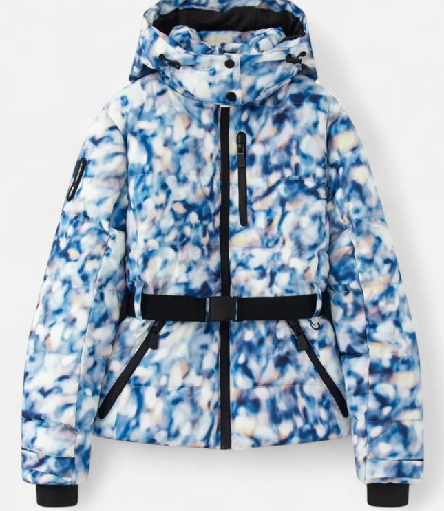 Women's Short Shiny Quilted Ski Jacket