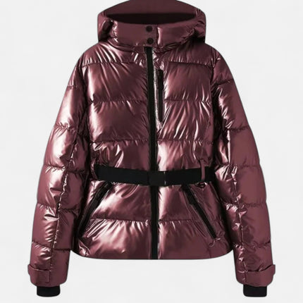 Women's Short Shiny Quilted Ski Jacket