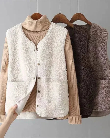 Gilet Sans Manches à Boutons pour Femme | Idéal pour la Superposition en Automne et Hiver