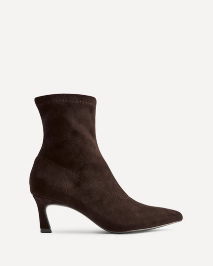 Women's Sock Ankle Boots with Pointed Toe and Kitten Heel