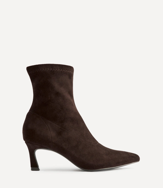 Women's Sock Ankle Boots with Pointed Toe and Kitten Heel