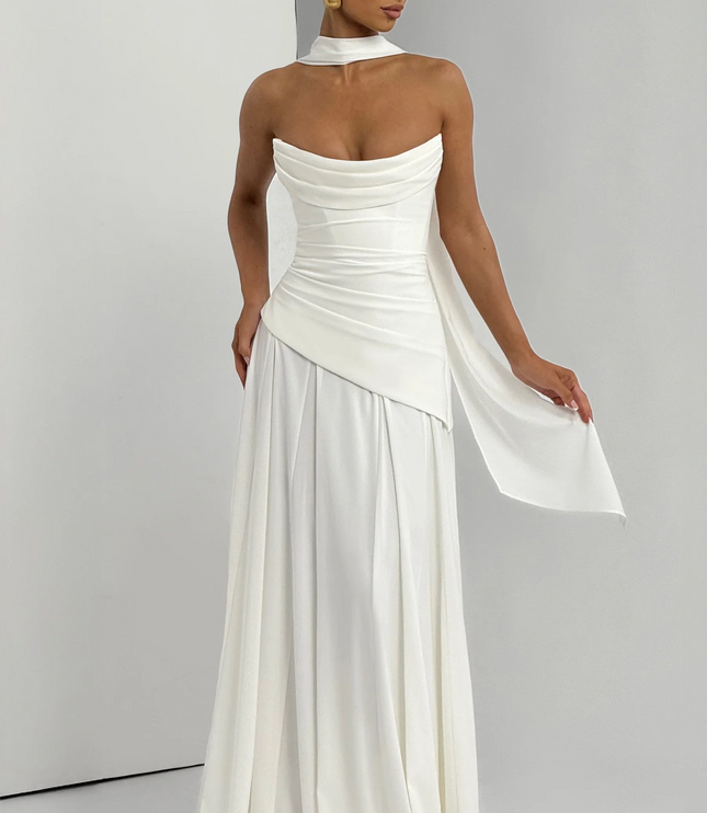 Women's Strapless Maxi Dress with Smooth Finish