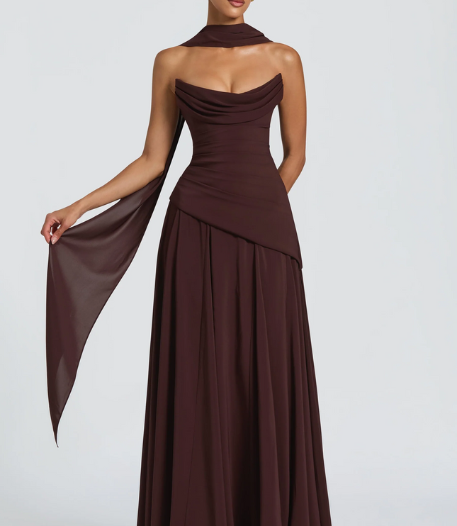 Women's Strapless Maxi Dress with Smooth Finish