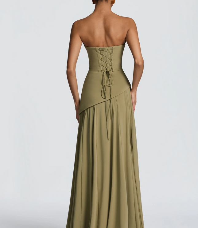 Women's Strapless Maxi Dress with Smooth Finish