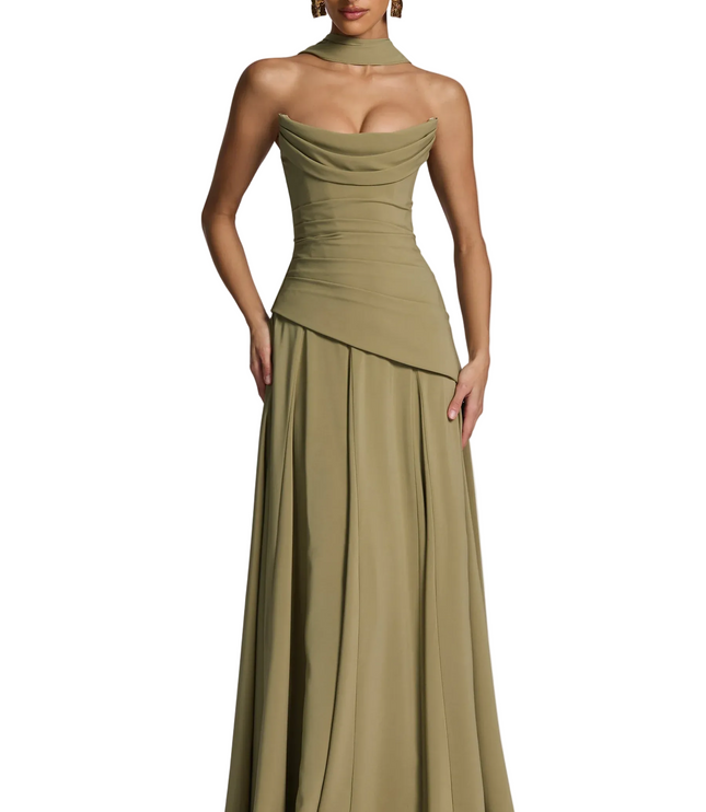 Women's Strapless Maxi Dress with Smooth Finish