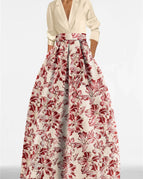 Light Champagne&Burgundy Floral / UK 6 (XS)