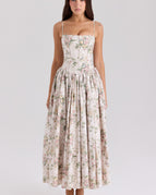 Cream Floral Print / UK 8 (S)
