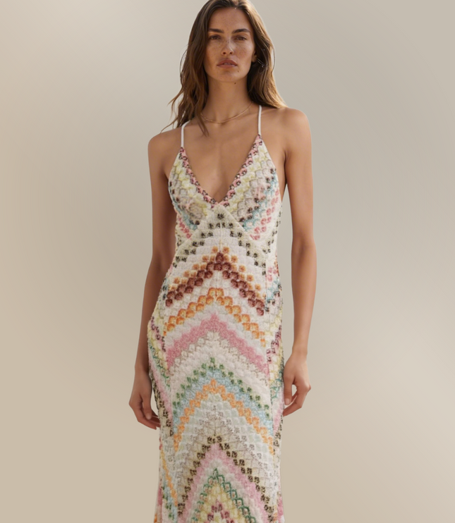 Vestido maxi floral de verano con escote en V para invitada de boda mujer