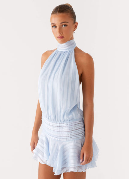 Vestido mini ajustado halter con fruncidos de verano para mujer