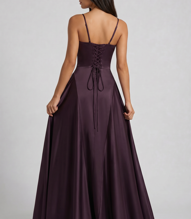Vestido maxi de cóctel de satén con cuello halter de verano para mujer