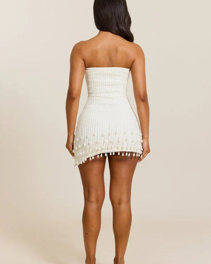 Vestido mini cóctel de verano para mujer en satén con escote cuadrado
