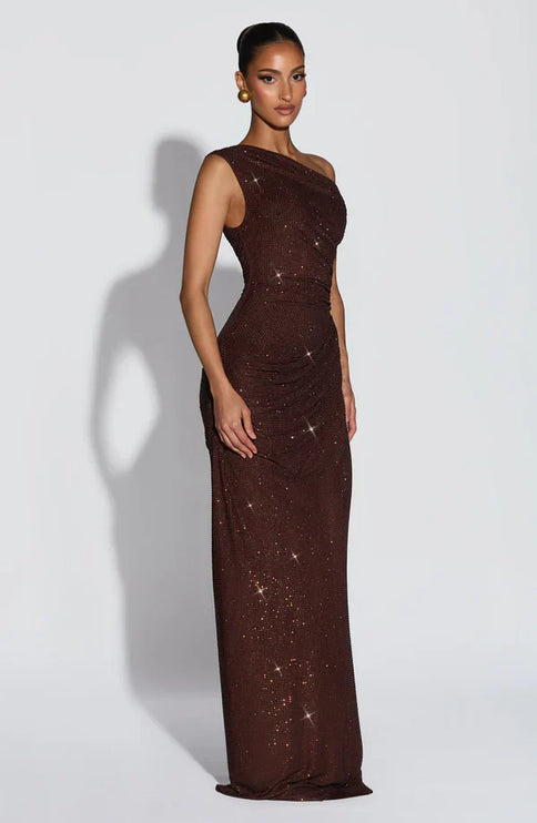 Women's Summer Satin V-Neck Cocktail Maxi Dress