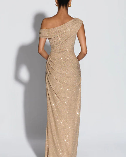 Vestido maxi de cóctel de satén de verano con escote en V para mujer