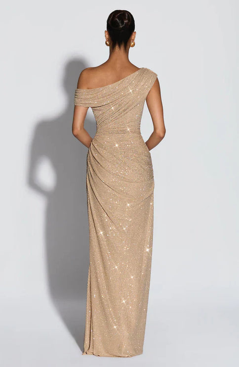 Women's Summer Satin V-Neck Cocktail Maxi Dress