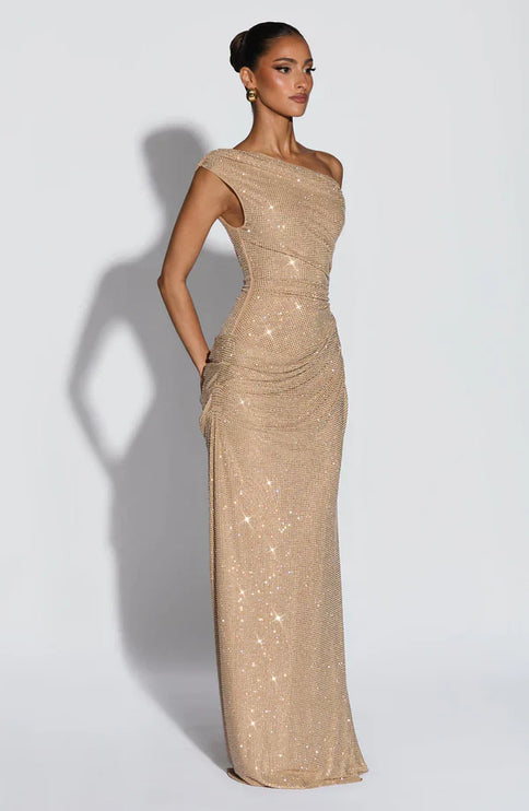 Women's Summer Satin V-Neck Cocktail Maxi Dress