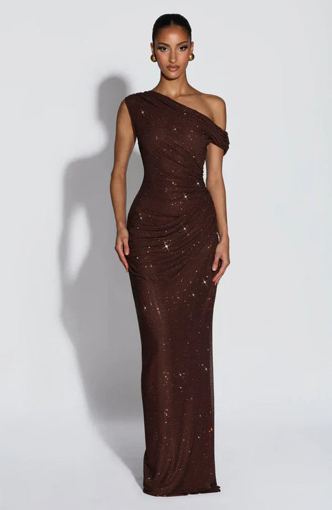 Women's Summer Satin V-Neck Cocktail Maxi Dress