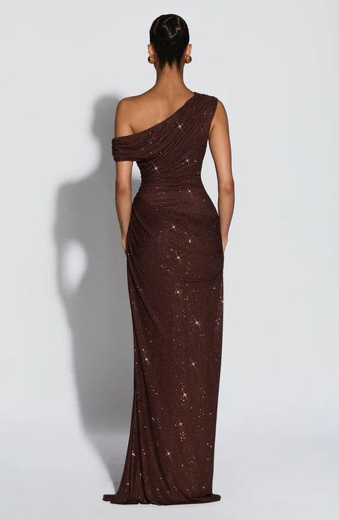 Women's Summer Satin V-Neck Cocktail Maxi Dress