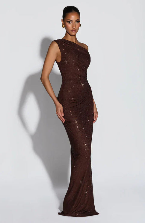 Women's Summer Satin V-Neck Cocktail Maxi Dress