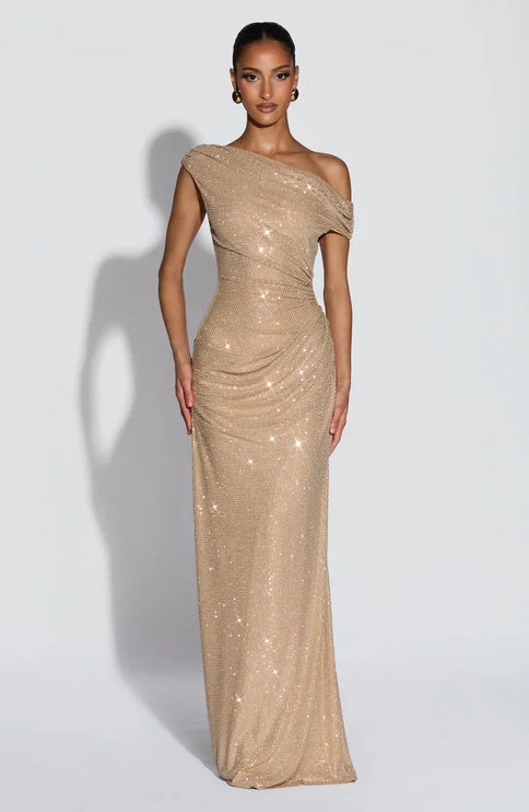 Women's Summer Satin V-Neck Cocktail Maxi Dress