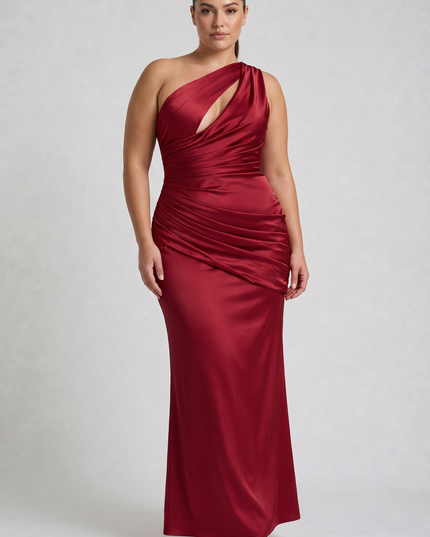 Vestido maxi de fiesta de noche de verano para mujer en satén con escote en V