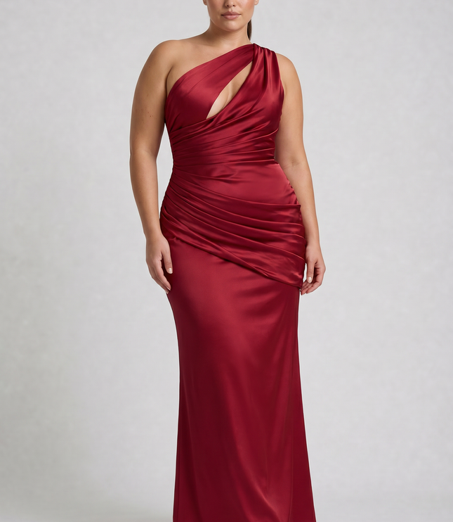 Vestido maxi de fiesta de noche de verano para mujer en satén con escote en V