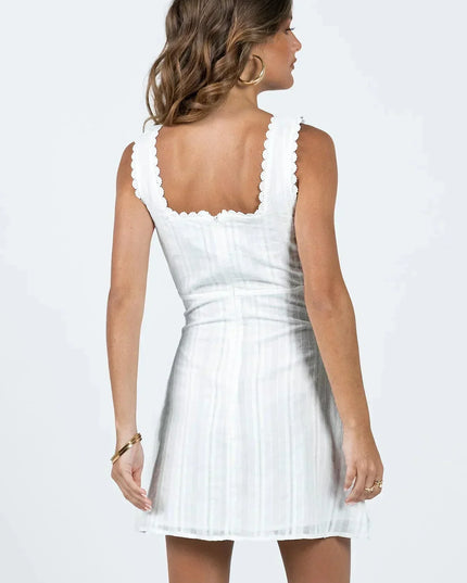 Vestido mini de cóctel con cuello cuadrado de verano para mujer