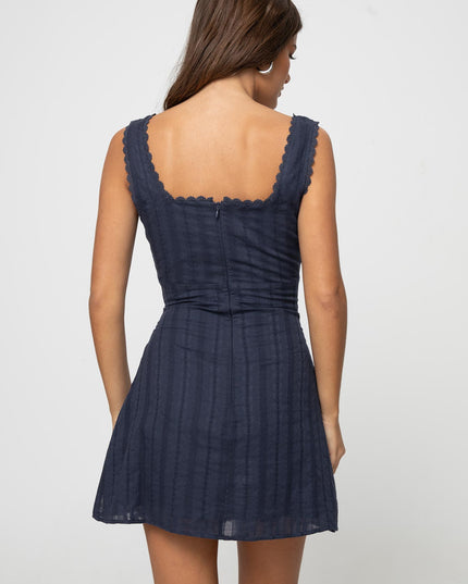 Vestido mini de cóctel con cuello cuadrado de verano para mujer