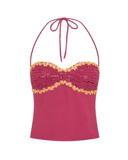Conjunto de dos piezas de verano para mujer con top corto y falda coordinados