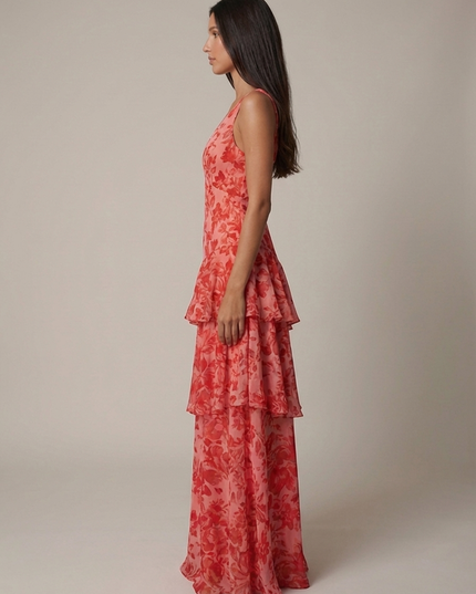 Vestido maxi floral de verano con cuello halter para invitada de boda mujer