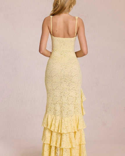 Vestido maxi fluido de verano con escote en V para invitada de boda mujer