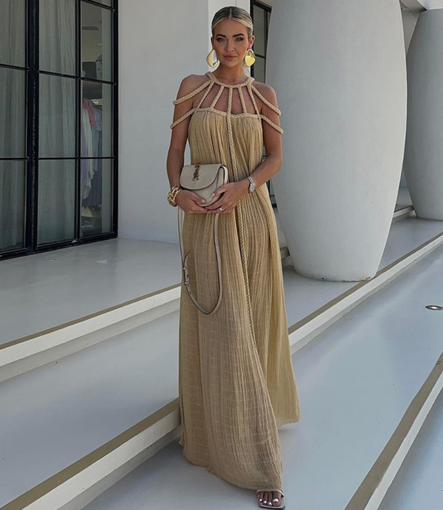 Women's Summer with Braided Neckline Maxi Dress - product image 2