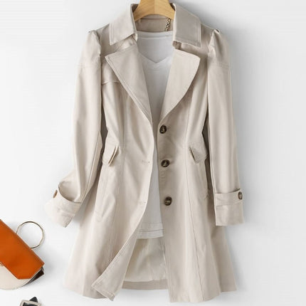Damen Winterjacke eleganter Schnitt Polyester Blazer-Trenchcoat