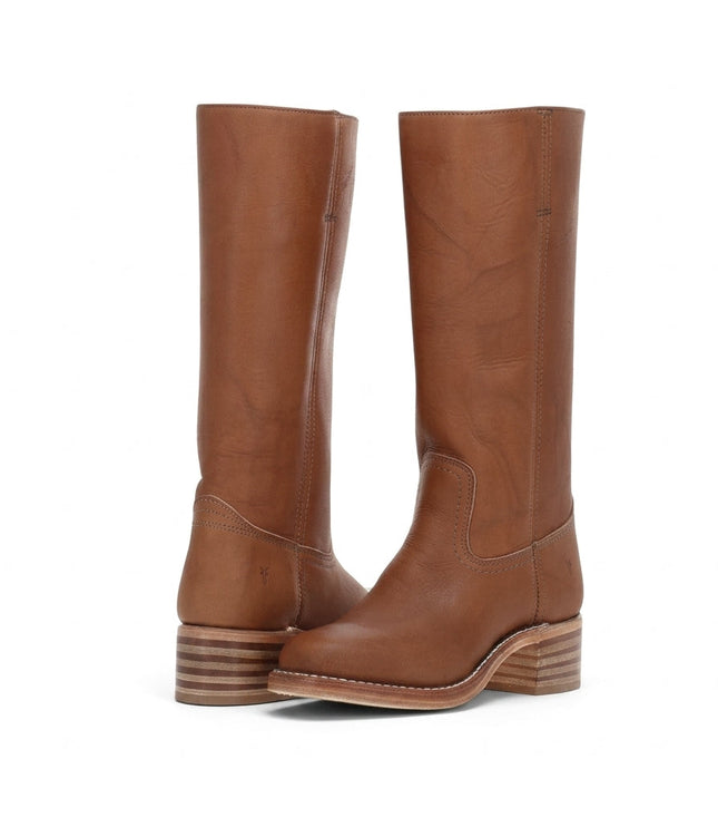 Women's Tall Straight Shaft Boots with Rounded Toe