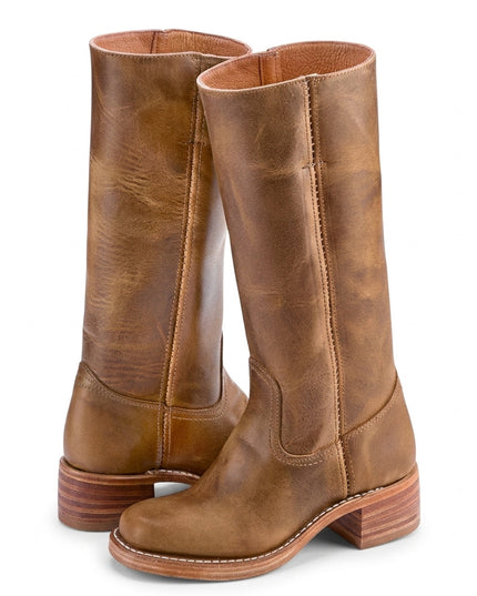Women's Tall Straight Shaft Boots with Rounded Toe